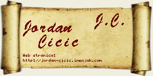 Jordan Čičić vizit kartica